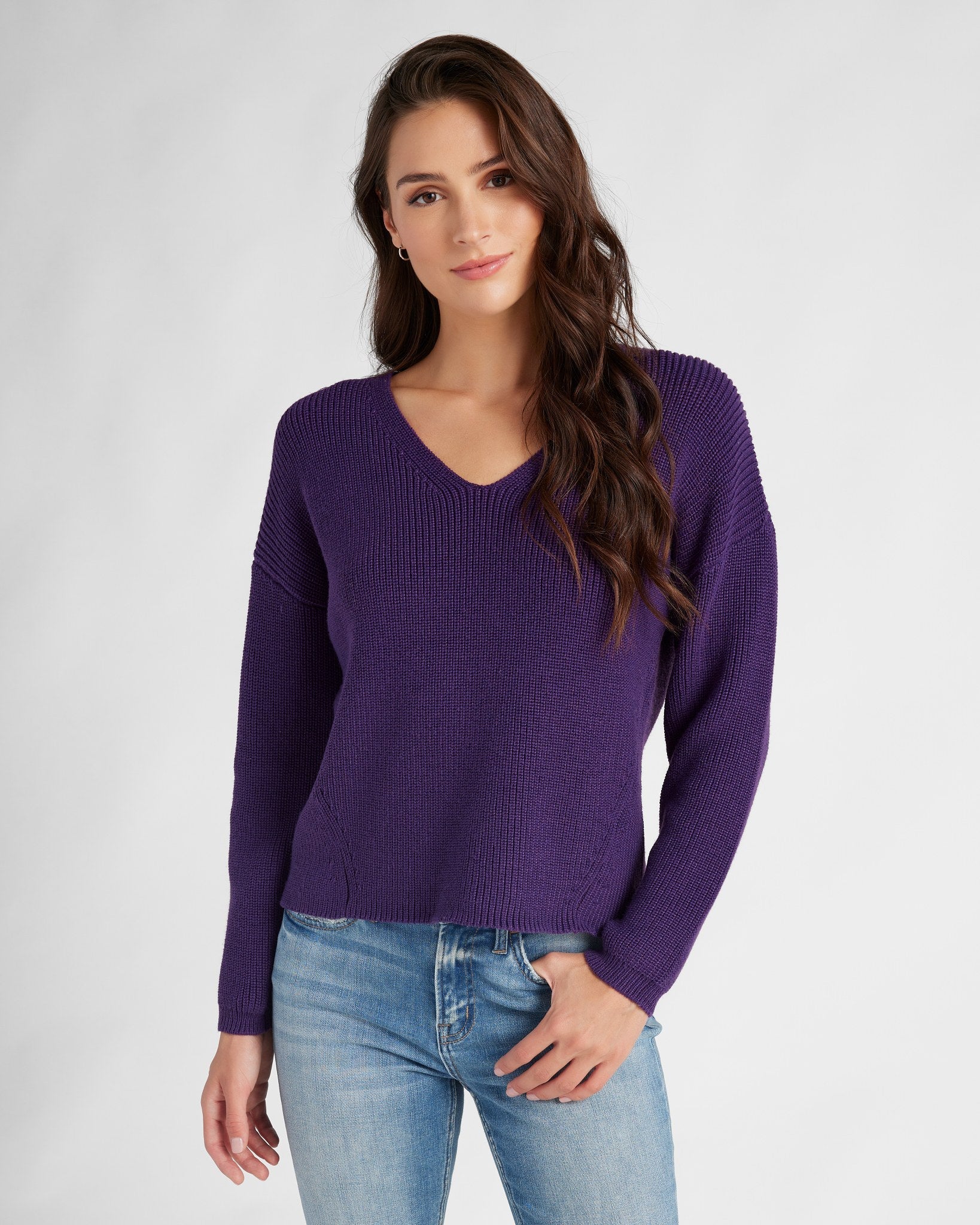 Coastal V-Neck Pullover Sweater - 78SUNNY product image