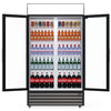 Discover the Efficiency of our 1000-Litre Display Fridge with Hinged Doors: Ideal for Commercial Use. This durable design is tailored for the rigorous demands of restaurants, bars, and cafes Front view with doors open