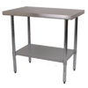 Durable 1200mm 430 Food Grade Stainless Steel Centre Table, Ideal for Commercial Kitchens. Robust Construction Ensures Longevity and Reliability. Front Image.