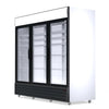 Discover Efficiency with our 1500-Litre Display Fridge, featuring 3 Hinged Doors for Commercial Use. Empty _ Closed _ angled.