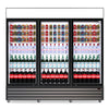 Discover Efficiency with our 1500-Litre Display Fridge, featuring 3 Hinged Doors for Commercial Use. Front view.