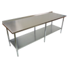 Durable 2100mm 430 Food Grade Stainless Steel Wall Table, Ideal for Commercial Kitchens. Robust Construction Ensures Longevity and Reliability. Front Image.