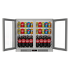 Introducing the Exquisite Stainless Steel 210 Litre 2 Hinged Door Deluxe Bar Fridge with Mirrored Interior