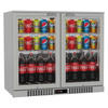 Introducing the Exquisite Stainless Steel 210 Litre 2 Hinged Door Deluxe Bar Fridge with Mirrored Interior