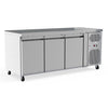 High-Capacity 403L Commercial Counter Fridge, Perfect For Busy Kitchens And Food Service Establishments. Spacious Interior With Adjustable Shelving To Accommodate Various Products. Front Angle Image.