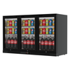 High-Capacity 3-Door Commercial Bar Fridge with Hinged Doors - Energy-Efficient, Matt Black Finish