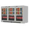 Elevate Your Beverage Service with the Deluxe 320L Stainless Steel Bar Fridge with 3 Hinged Doors