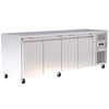 Spacious 545L Commercial Counter Fridge, Ideal For Busy Food Service Operations. Adjustable Shelving Offers Versatile Storage Options. Front Angle Image. 