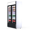 Experience Superior Cooling with our 688-Litre Display Fridge, equipped with Hinged Doors for Commercial Use. Angle -view-full-closed.