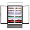 Experience Superior Cooling with our 688-Litre Display Fridge, equipped with Hinged Doors for Commercial Use. Front view-doors open-full.