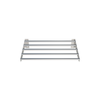 Borrelli commercial-grade 900mm stainless steel tube wall shelf with closed ends, front view, showcasing the sleek design and sturdy construction for kitchen storage solutions.
