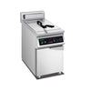 Borrelli 30L floor-standing induction deep fryer with digital display and temperature controls, featuring a sleek stainless steel design for high-efficiency frying in commercial kitchens.