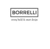The official Borrelli company logo in black and white, featuring the brand name 'BORRELLI' in bold uppercase letters with the tagline 'strong build & smart design', symbolising quality and innovation in commercial kitchen equipment.