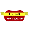 Warranty badge for the Borrelli Electric Griddle, offering a 1-year replacement warranty, ensuring commitment to quality and customer satisfaction in professional cookware.