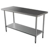 Durable 1800mm 201 Food Grade Stainless Steel Centre Table, Ideal for Commercial Kitchens. Robust Construction Ensures Longevity and Reliability. Front Image.