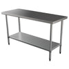 Durable 1500mm 430 Food Grade Stainless Steel Centre Table, Ideal for Commercial Kitchens. Robust Construction Ensures Longevity and Reliability. Front Image.