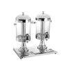 Refreshing 16L Double Juice Dispenser with Ice Chambers, Perfect for Serving Variety. Robust Construction for Durability and Reliability. Empty Front Angle Image.