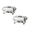 Upgrade Your Catering Setup with the Premium Borrelli Chafing Dish Set - 9Ltr Each. This top-quality set includes two full-size 1/1 chafing dishes, each with lids and fuel holders. 