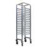 Streamline Your Workspace with our 15-Tier Stainless Steel Clearing Trolley. Meticulously designed for durability, this clearing trolley is ideal for commercial kitchens and various professional settings. Angle_view.