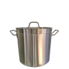 17L Stainless Steel Stock Pot, Essential for Cooking in Commercial Kitchens. Robust Construction for Durability and Reliability.Front Image.