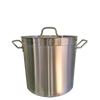 25L Stainless Steel Stock Pot, Essential for Cooking in Commercial Kitchens. Robust Construction for Durability and Reliability.Front Image.