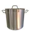 50L Stainless Steel Stock Pot, Essential for Cooking in Commercial Kitchens. Robust Construction for Durability and Reliability.Front Image.