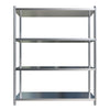 Borrelli 1500mm four-tier commercial-grade stainless steel rack, showcasing durability and sleek design, perfect for kitchen storage solutions.