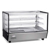 200-liter heated food display showcase with straight glass for enhanced visibility and presentation