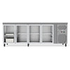 Spacious 545L Commercial Counter Fridge, Ideal For Busy Food Service Operations. Adjustable Shelving Offers Versatile Storage Options. Empty Front Image.