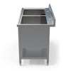 Heavy-duty two-bowl stainless steel potwash sink, designed for commercial kitchens, providing efficient space for cleaning and soaking large pots