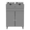 Durable Borrelli 14-liter dual tank fryer with a front view, showcasing independent controls for versatile cooking in fast-paced food establishments.