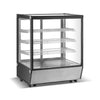 Sophisticated 145-liter Borrelli refrigerated countertop display unit with three tiers of shelving, designed for optimal chilled product visibility in retail and catering settings.