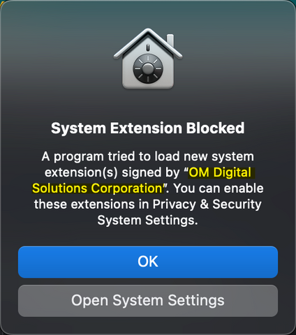 ODMS Desktop app for Mac System Extension Blocked