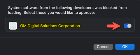 ODMS Desktop App Mac Blocked Security Settings