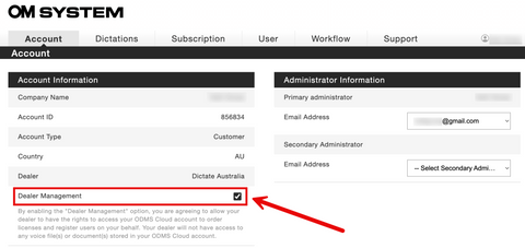 How to Enable Dealer Management in ODMS Cloud by OM System Olympus