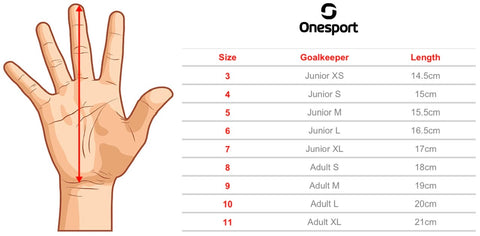 Onesport Goalkeeper Glove Size Chart