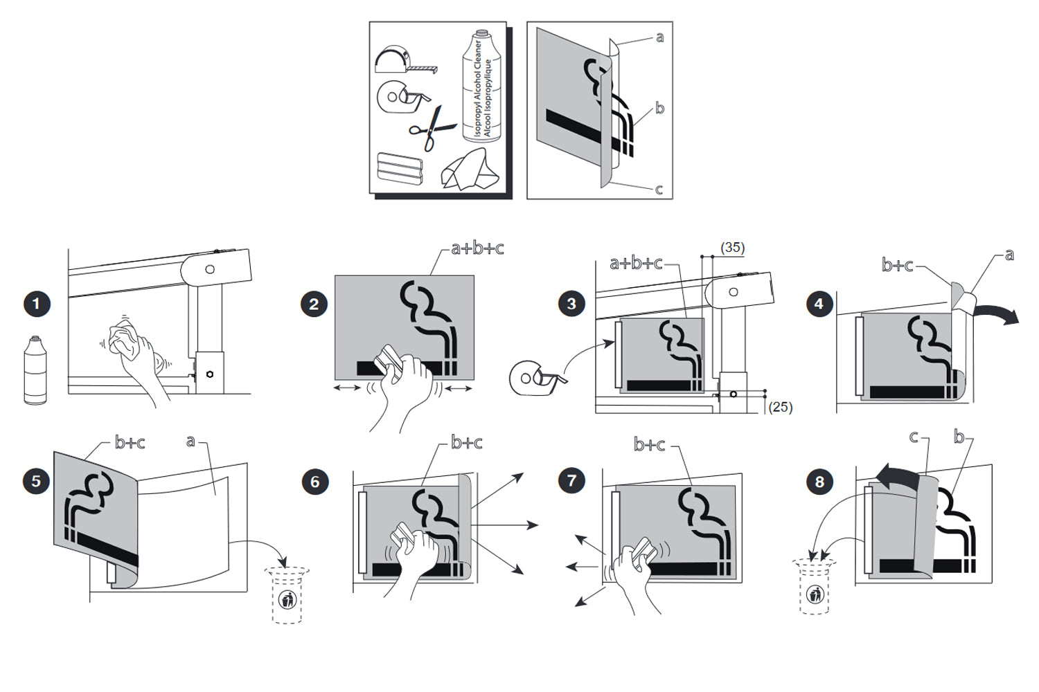 Procity Cigarette Decals Installation Instrructions Diagram