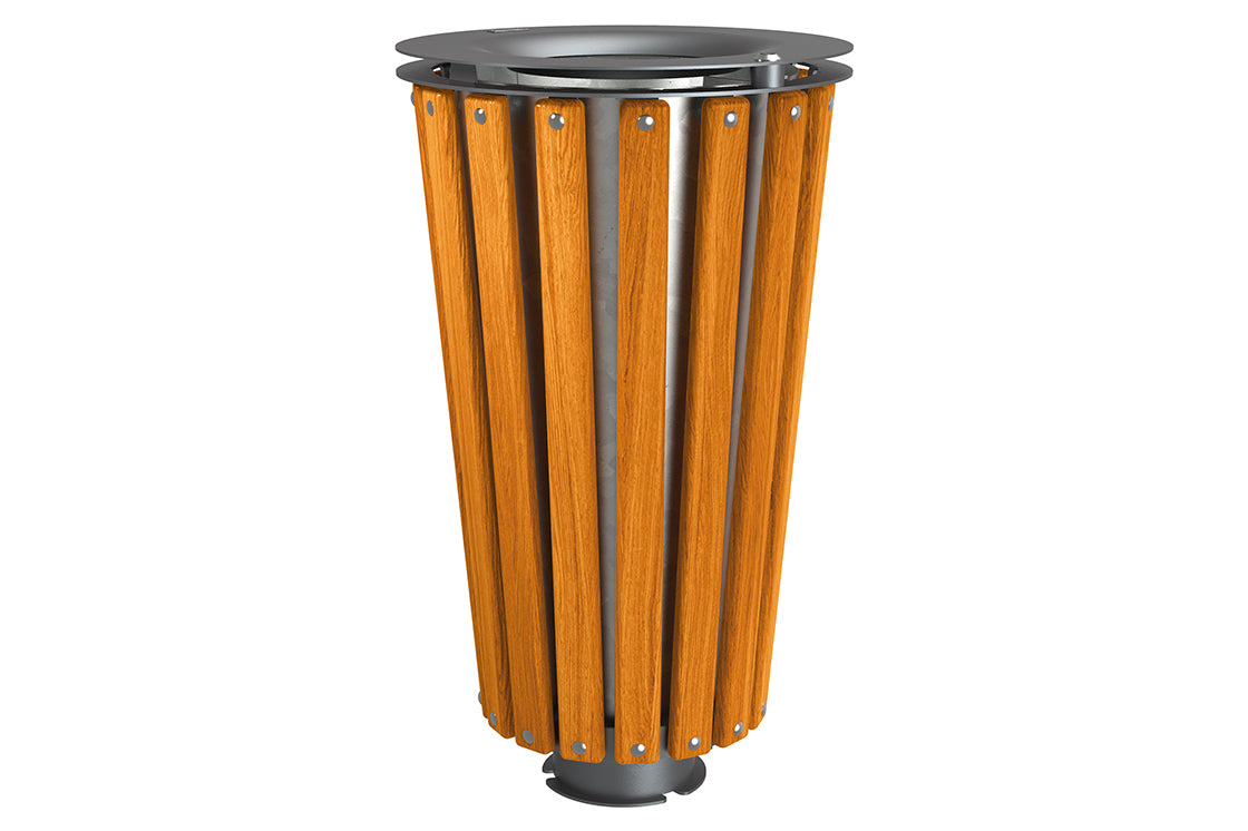 Procity Lofoten Steel And Wood Bin With Light oak Stain And A Galvanised Internal Bucket