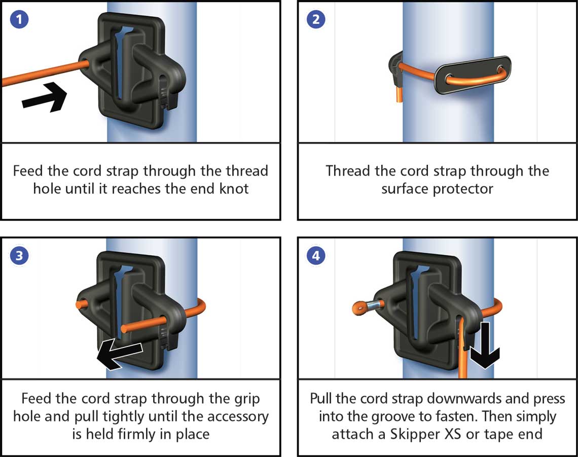 How to use the Skipper Barrier cord strap holder
