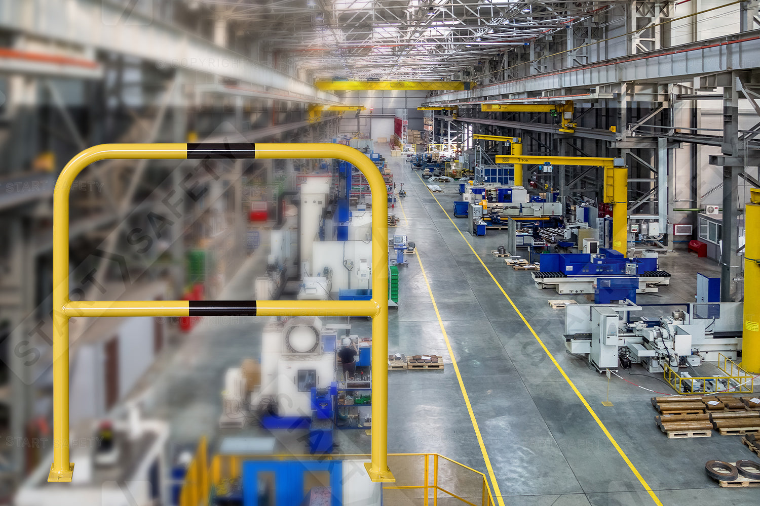 Steel Hoop Barrier In Factory Environment