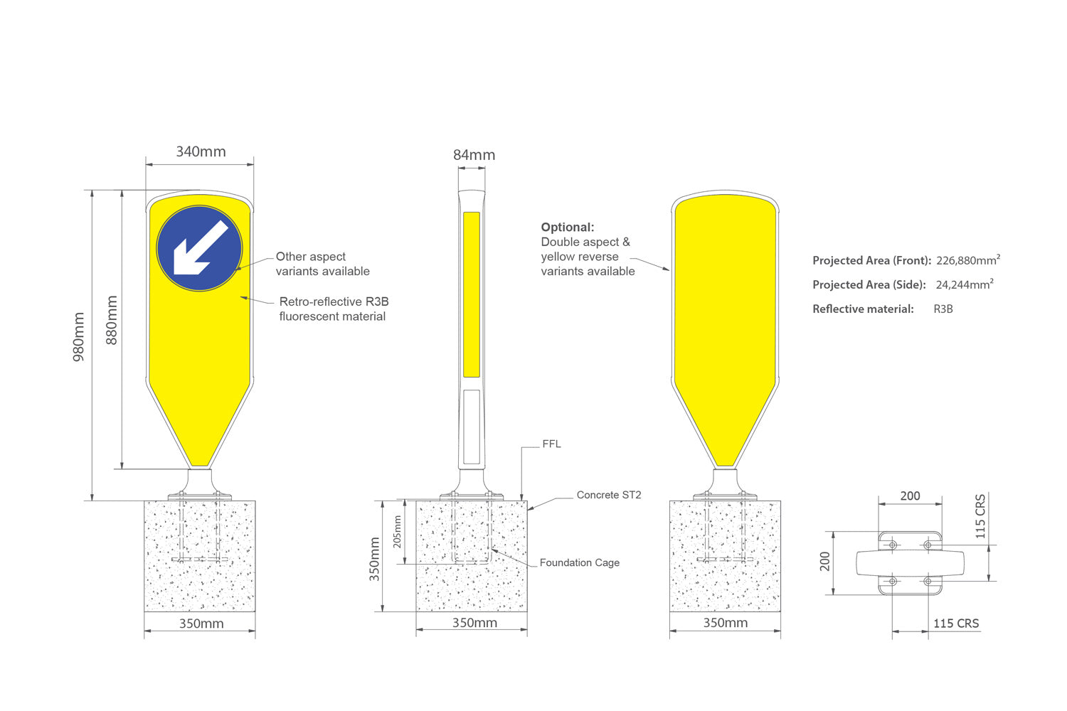 Diagram of Installed Duraflex Bollard