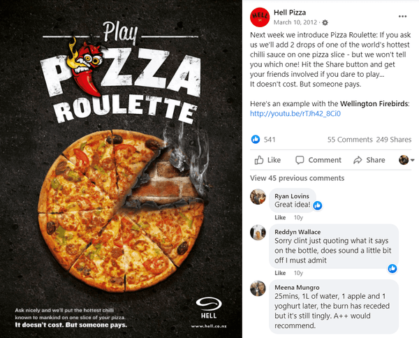 Hell Pizza promotion campaign