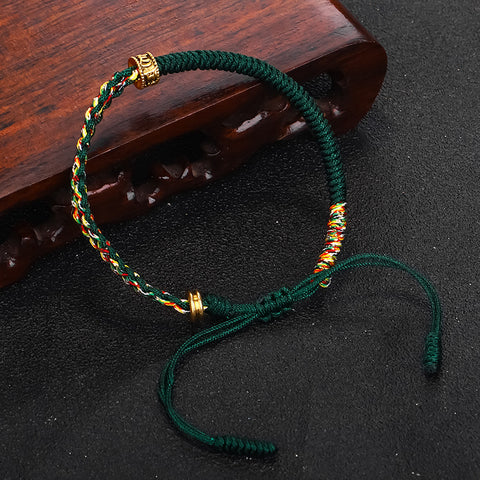 Om Mani Padme Hum Protection Luck String Bracelet - Fortune & Karma