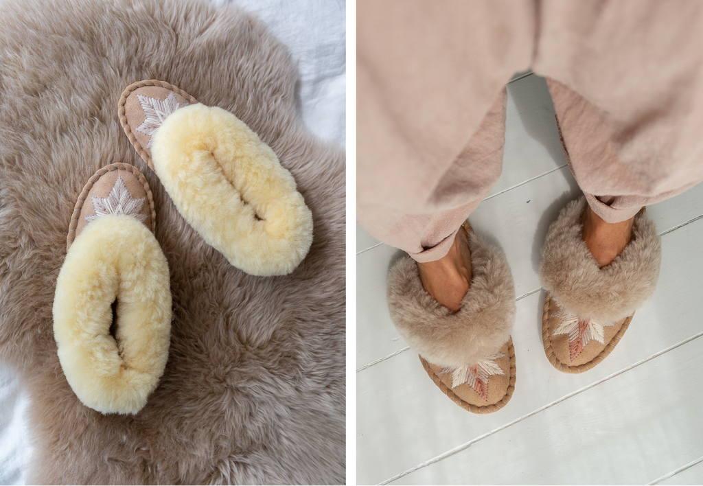 feminine sheepskin slippers