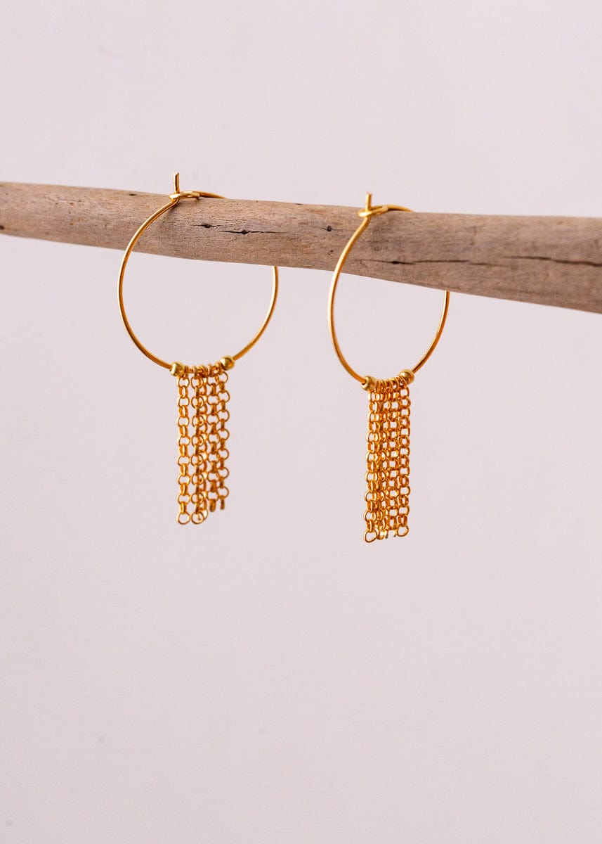 Chain Hoop Earrings - Short