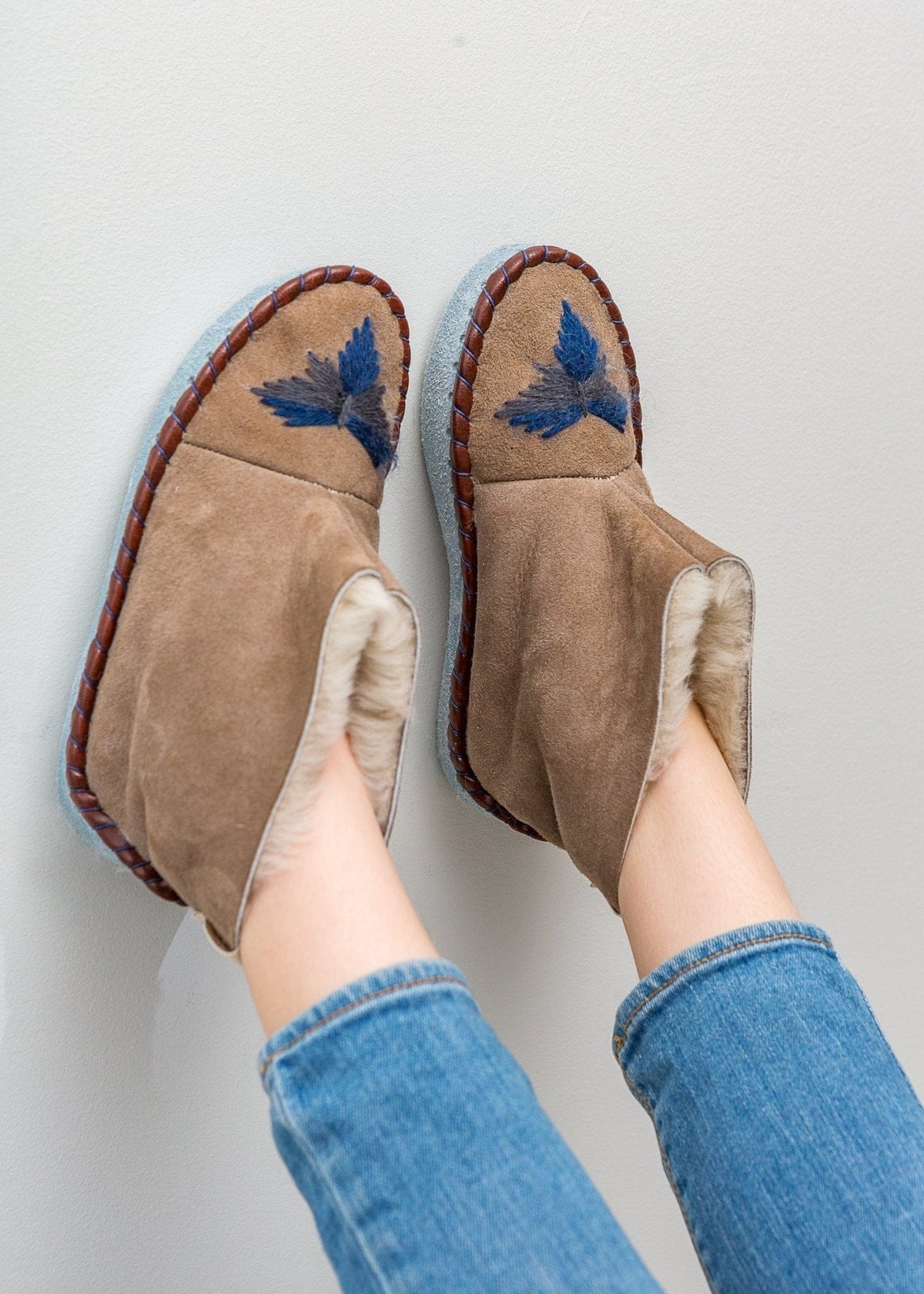 leather slipper boots