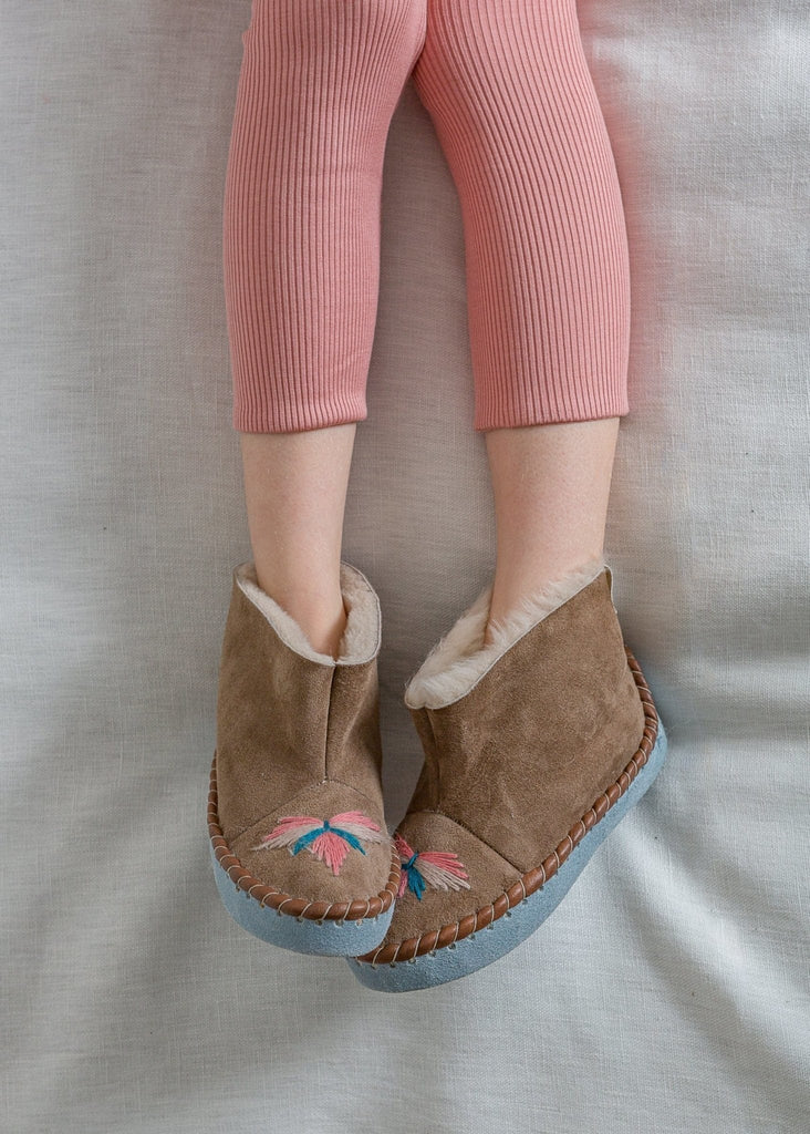 childrens sheepskin slipper boots