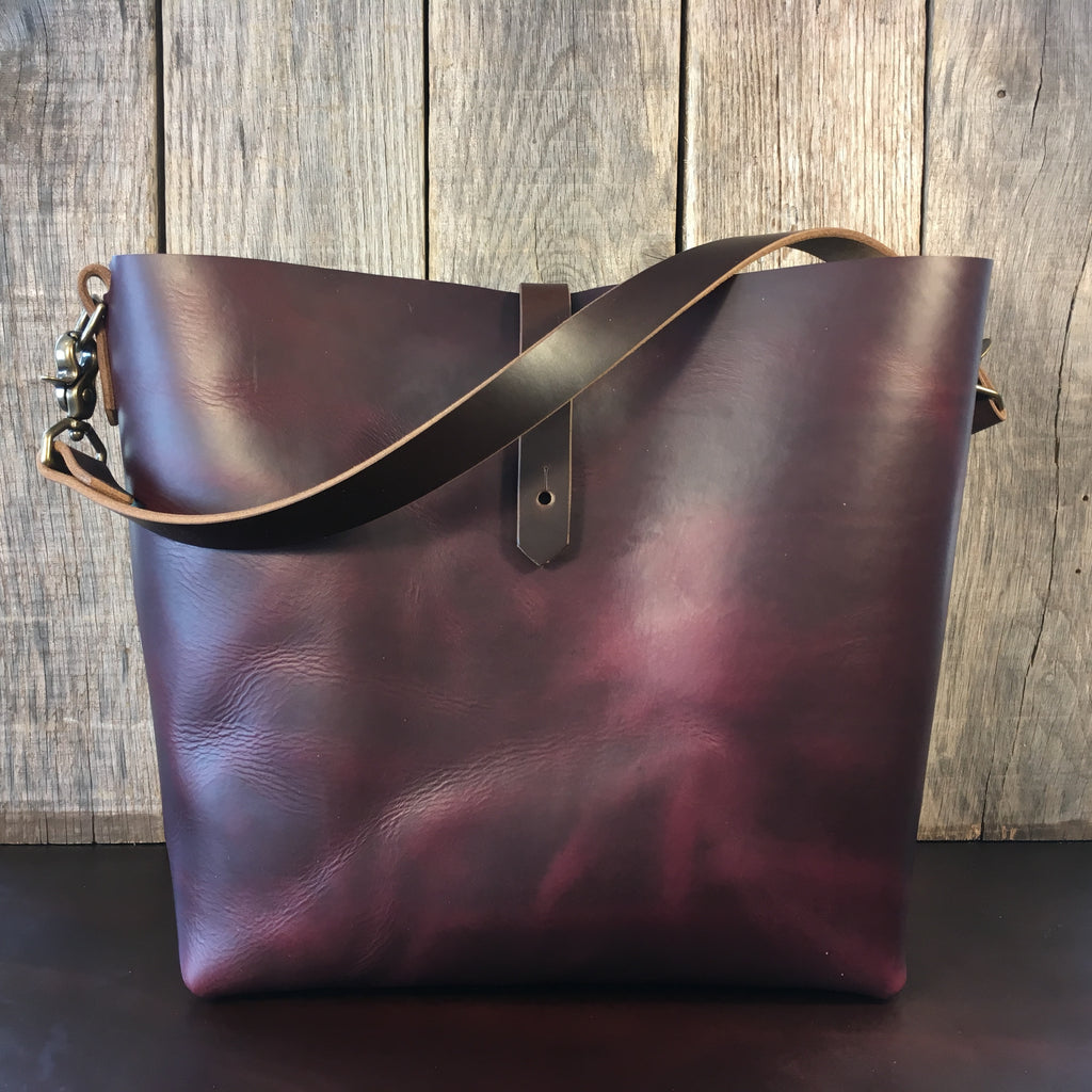 burgundy leather bag