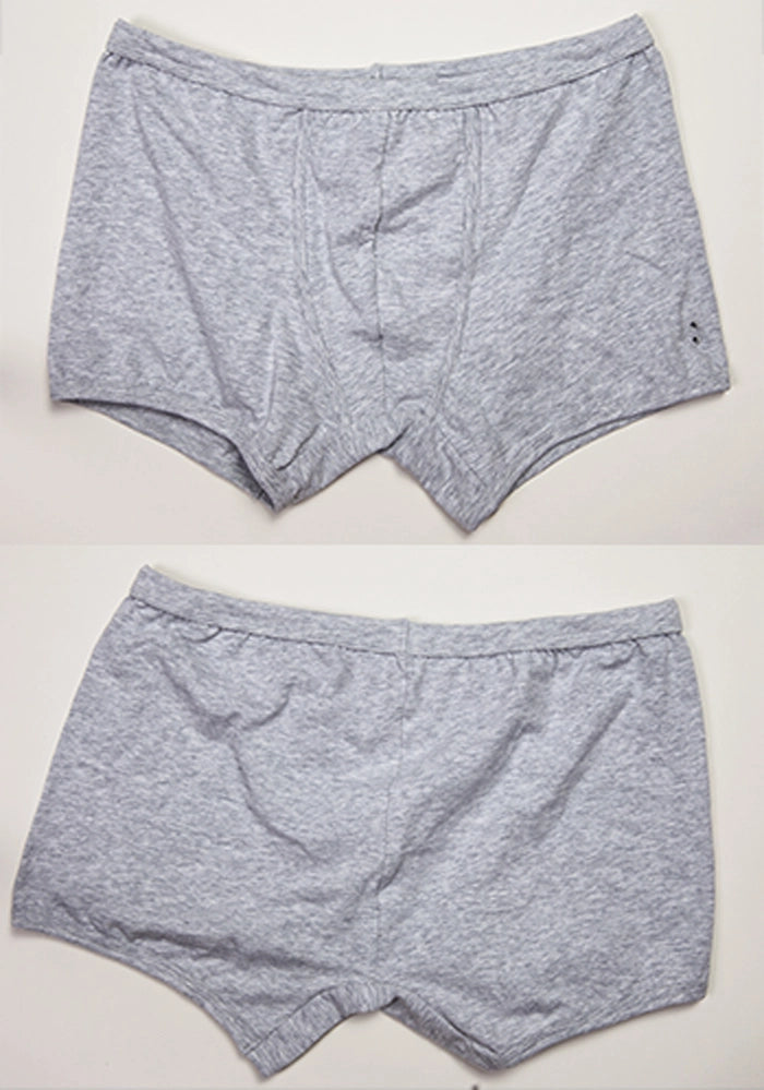 Gray Ron Dorff boxer shorts, front and back view