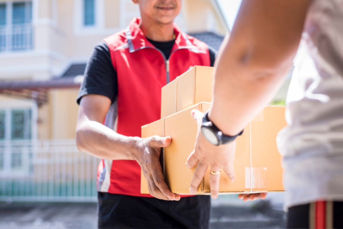 man delivering parcels